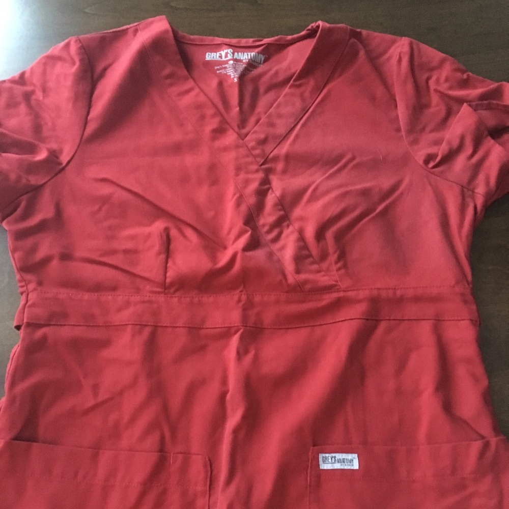 Deep Red Grey’s Anatomy Scrub Top